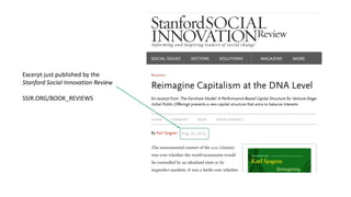Excerpt just published by the
Stanford Social Innovation Review
SSIR.ORG/BOOK_REVIEWS
 