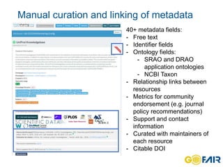 FAIRsharing - manually curated metadata on standards, repositories and data policies