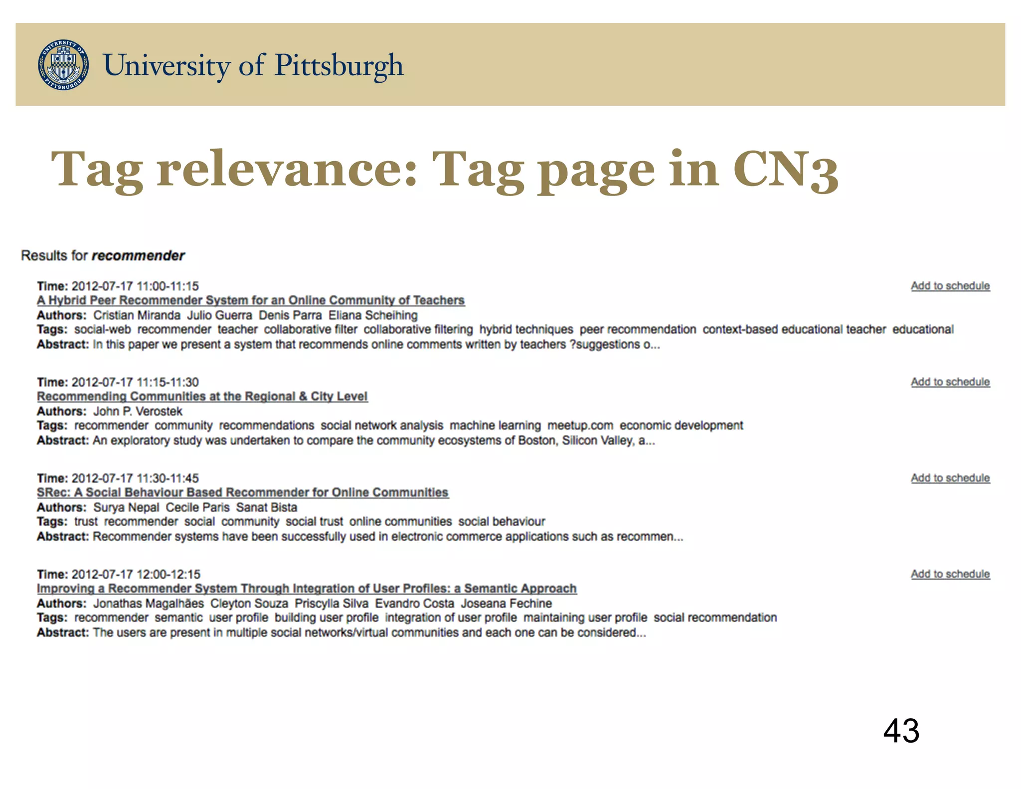 Tag relevance: Tag page in CN3
43
 