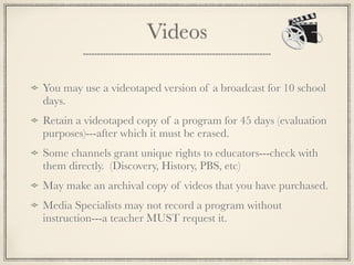 What is Fair Use?

Four Factors from §107 of the 1976 Copyright Act:
    Purpose – education vs. commercial
    Nature – fact vs. fiction
    Amount – and substantiality
    Effect – on market or value
 