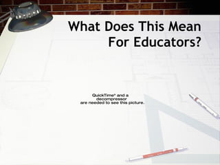 What Does This Mean
     For Educators?


      QuickTimeª and a
        decompressor
 are needed to see this picture.
 