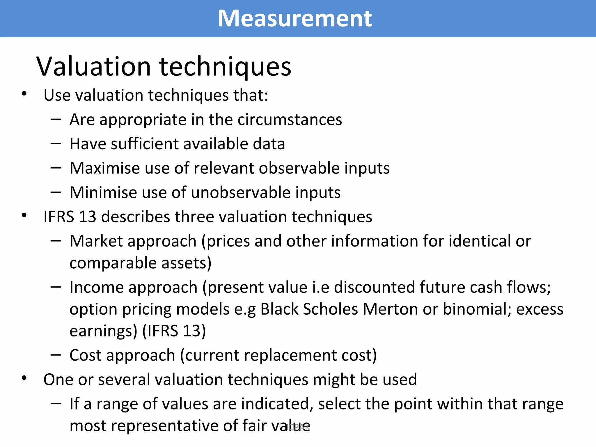 Market-Based Asset Valuation Techniques