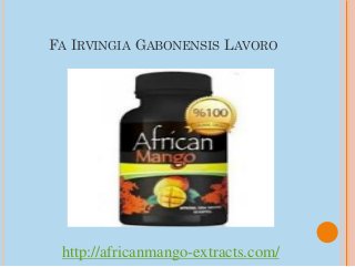 FA IRVINGIA GABONENSIS LAVORO




 http://africanmango-extracts.com/
 
