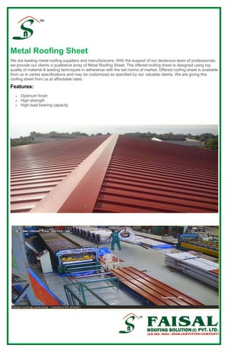 Roofing Sheets and Accessories By Faisal Roofing Solution (I) Private Limited 