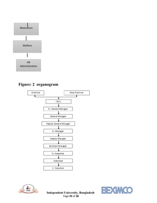 Independent University, Bangladesh
Page 29 of 38
Figure: 2 organogram
Welfare
Motivation
HR
Administration
 