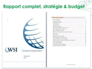 Rapport complet, stratégie & budget
©2015 WSI. All rights reserved.
 