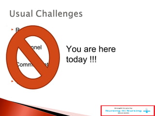  Resources
 Personnel
 Commitment
 Vision
You are here
today !!!
 