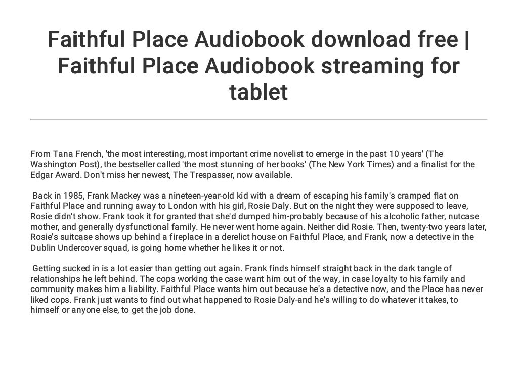 faithful place faithful place