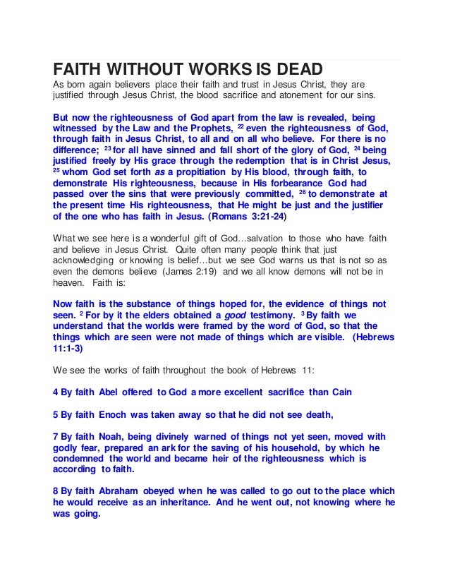 Faith Without Works Is Dead