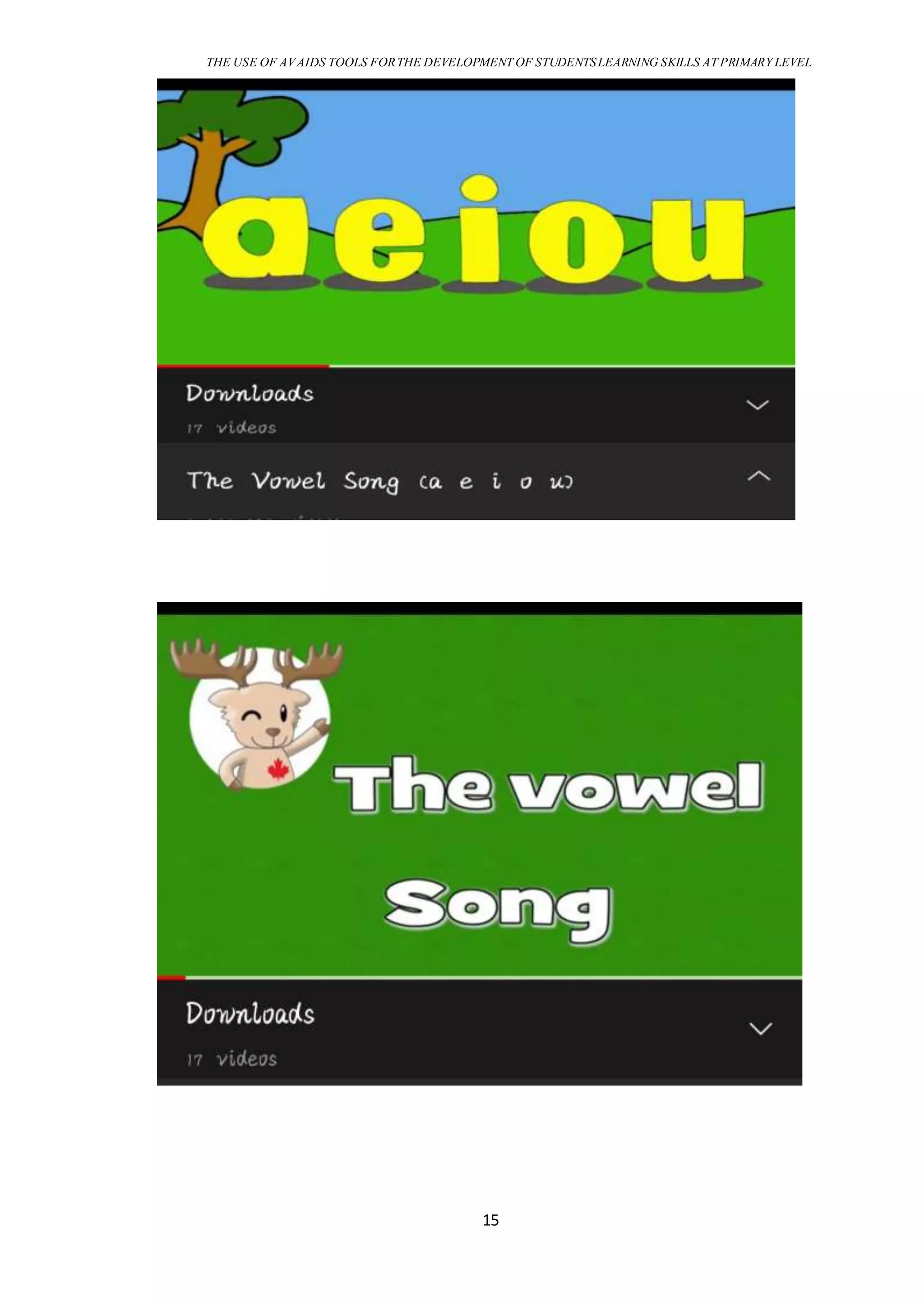 THE USE OF AVAIDS TOOLS FORTHE DEVELOPMENT OF STUDENTSLEARNING SKILLS AT PRIMARY LEVEL
15
 