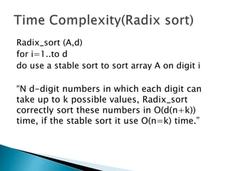 Radix Sort | PPTX