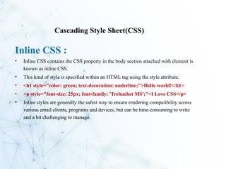 web Introduction web technology html css | PPTX