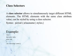 web Introduction web technology html css | PPTX