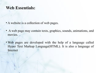 web Introduction web technology html css | PPTX