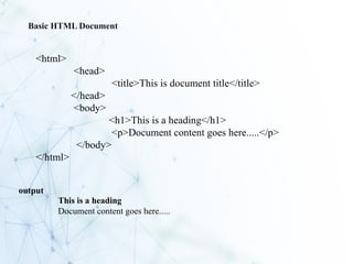 web Introduction web technology html css | PPTX