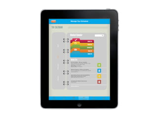 THE CALENDAR
Manage Your ScheduleManage Your ScheduleLabel
Medical Calendar
Adelabi Oru
Rinsola Oru
Bernard Oru
Bisola Oru
Nosike Oru
Nosike Oru
Ferrous Sulfate 325 mg 30 tablets
Take medication on an empty stomach 1 hour
before or 2–3 hours after a meal.
Date Filled 02.19.2011
Discare After 05.18.2012
Buffered Vitamin C 1000 mg 90 Tablets
Take one tablet daily or as directed by a health-
care practitioner.
Vicks Nature Fusion Cold & Flu Nighttime
Relief Liquid Real Honey 8.0 OZ
Reﬁll date close. (03.12.2011)
Coricidin Hbp Tablets Cold And Flu
Needs Reﬁll
JanuaryJanuaryFebruaryFebruaryMarchMarchAprilApril
325mg
Fr Sulfate
325mg
Fr Sulfate
325mg
Fr Sulfate
325mg
Fr Sulfate
MARCH 3RD 2011
CATALOGCATALOG BODY ACHES PHARMACIESCALENDAR PROFILEMY CABINET
 