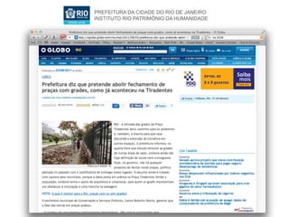 PREFEITURA DA CIDADE DO RIO DE JANEIRO
INSTITUTO RIO PATRIMÔNIO DA HUMANIDADE
 