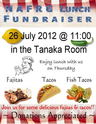 NAF Misawa Fajita Lunch Fundraiser