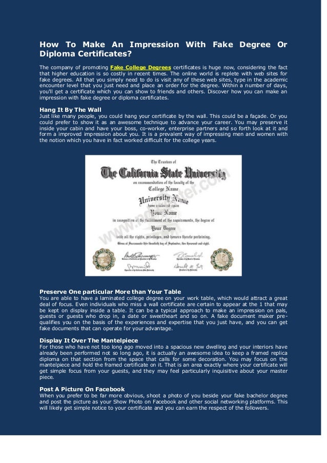 fake college degrees how to make fake degree certificate