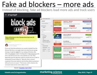 May 2019 / Page 37marketing.scienceconsulting group, inc.
linkedin.com/in/augustinefou
Fake ad blockers – more ads
Instead...