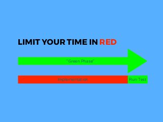 LIMIT YOUR TIME IN RED
"Green Phase"
Implementation Run Test
 