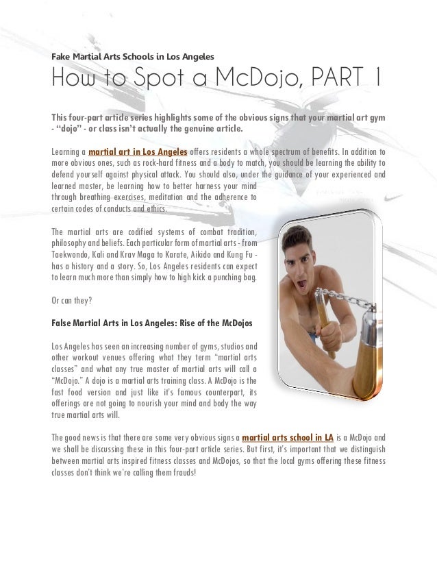 Fake Martial Arts Schools in Los Angeles How to Spot a McDojo, PART 1
