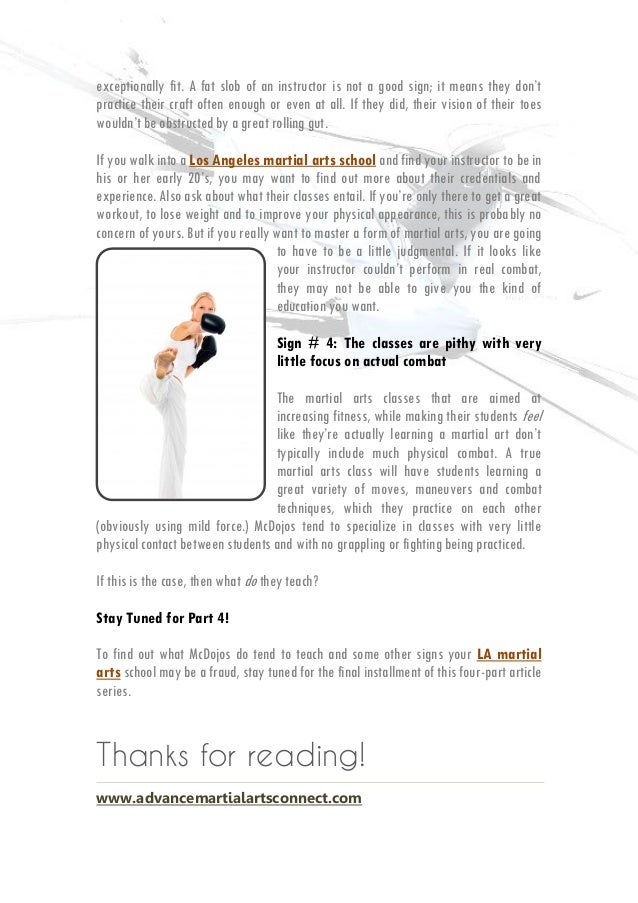 Fake Martial Arts Schools in Los Angeles How to Spot a McDojo, PART 3