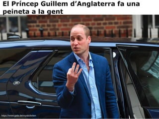 https://www.gala.de/royals/briten
El Príncep Guillem d’Anglaterra fa una
peineta a la gent
 