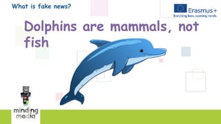 What is fake news?
Dolphins are mammals, not
fish
 