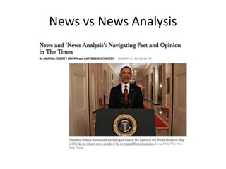 News vs News Analysis
 
