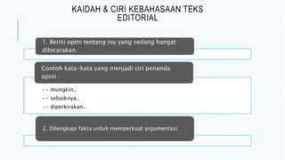 Kalimat Fakta dan opini pada editorial | PPT