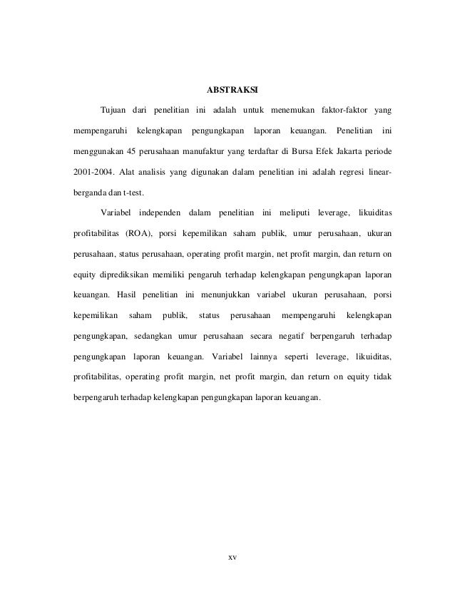 Faktor faktor kelengkapan pengungkapan lapkeu