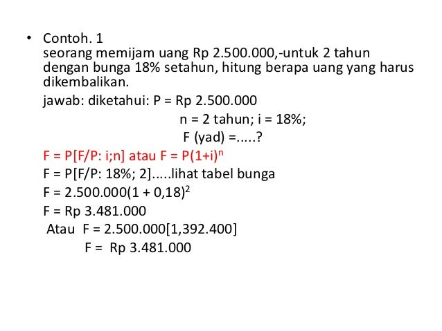 bunga tunggal tabel dan Faktor uang nilai bunga tunggal tabel dan Faktor uang nilai