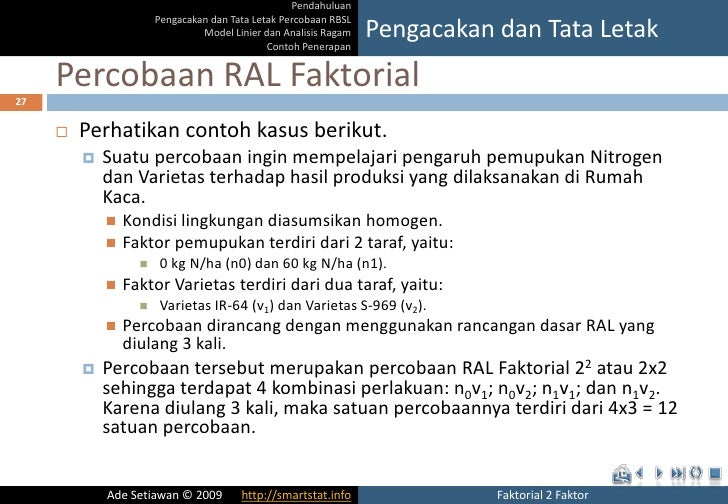 rancangan faktorial contoh 3 faktor Faktorial rancangan faktorial contoh 3 faktor Faktorial