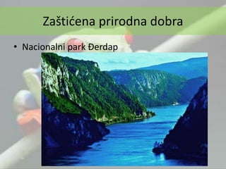 Zaštićena prirodna dobra
• Nacionalni park Đerdap
 