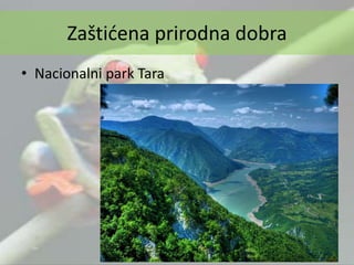 • Nacionalni park Tara
Zaštićena prirodna dobra
 