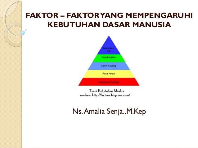 Faktor faktor yang mempengaruhi kebutuhan