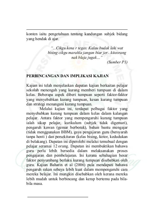 Faktor Kesan Dan Strategi Menangani Permasalahan Kurang Tumpuan Dala