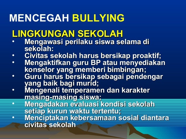 Faktor penyebab kekerasan di lingkungan sekolah 2003