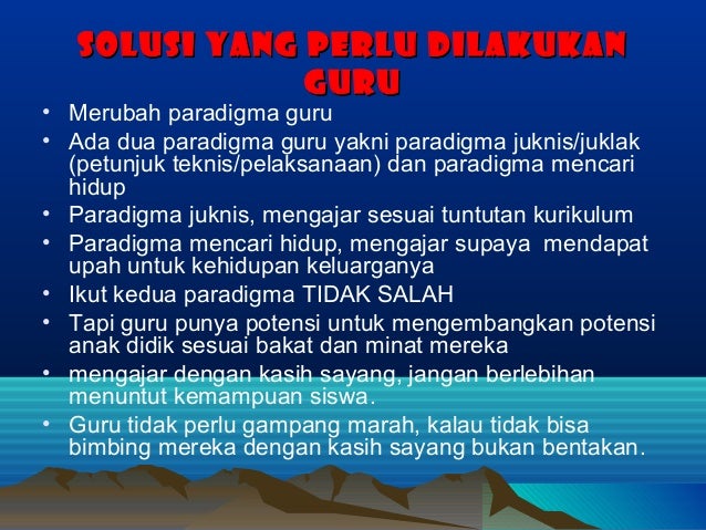 Faktor penyebab kekerasan di lingkungan sekolah 2003