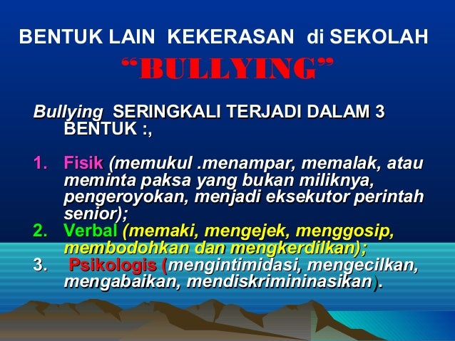 Faktor penyebab kekerasan di lingkungan sekolah 2003