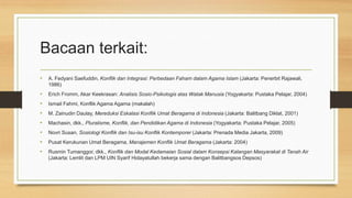 Faktorfaktor Penyebab Konflik Umat Beragama