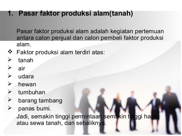 Faktor produksi pasar