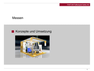 11 
Konzepte und Umsetzung 
FAKTUM Fallbeispiel Gelita AG 
Messen 
 