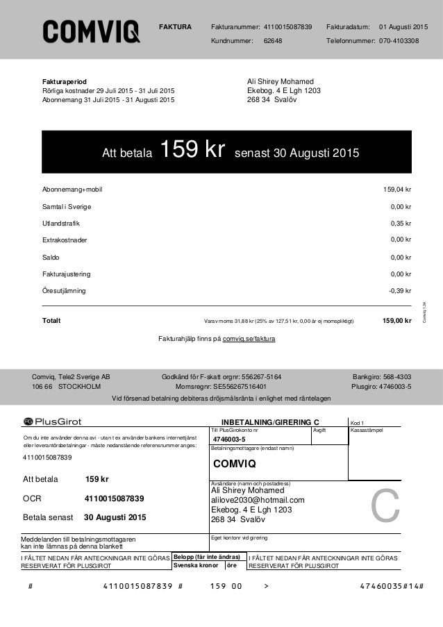 Comviq kundnummer Comviq kundnummer