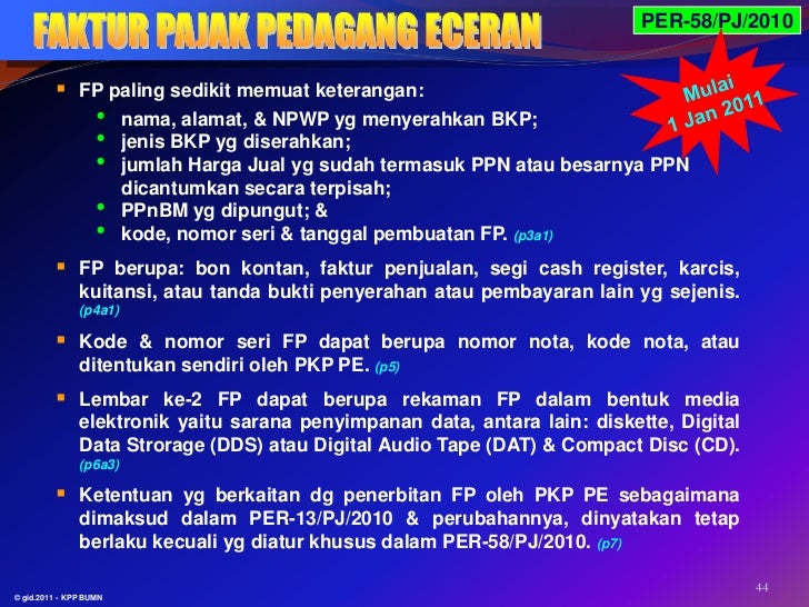 Faktur pajak 2010 (per 13&65 2010 & se-50-2011)