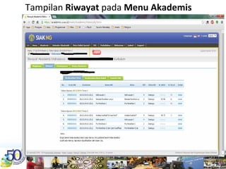 Tampilan Riwayat pada Menu Akademis
 