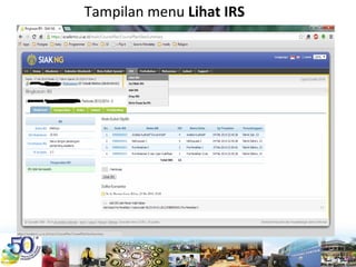 Tampilan menu Lihat IRS
 