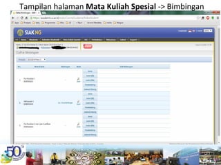 Tampilan halaman Mata Kuliah Spesial ‐> Bimbingan
 