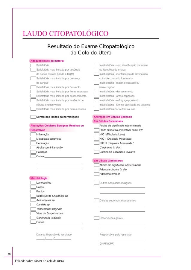 Requisicao de exame citopatologico colo do utero pdf